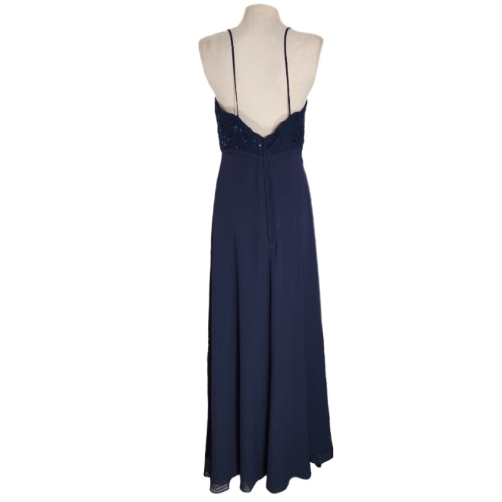 Morilee Madeline Gardner Navy Blue Evening Gown Size 12 - Picture 11 of 16